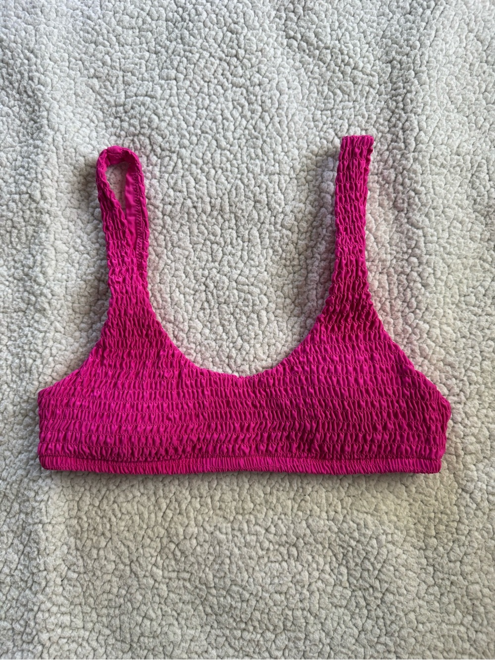 Victoria's Secret Hot Pink Smocked Bikini Top